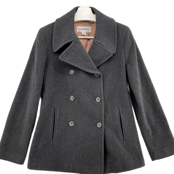 Women's gray peach lining wool-blend jacket